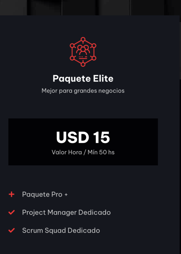 Desarrollo de Softwate – Paquete Elite